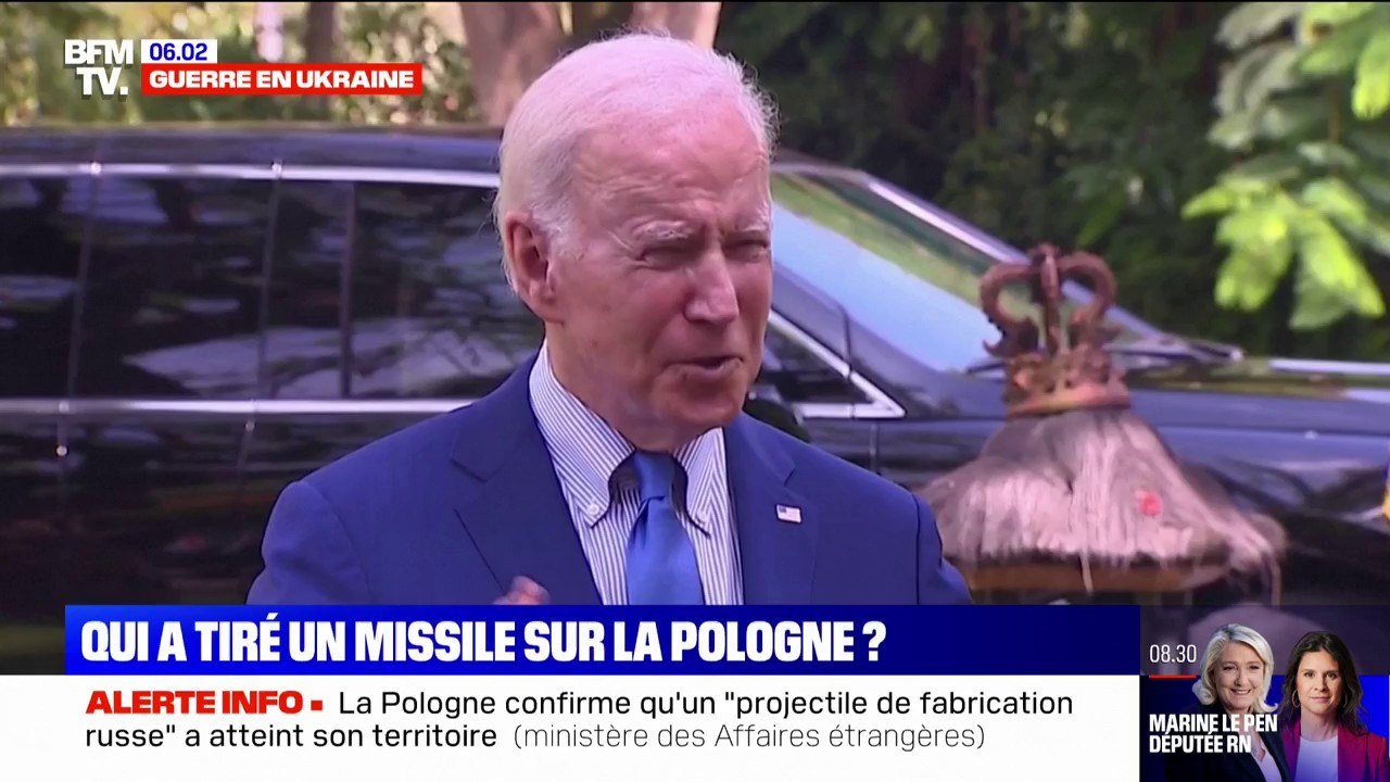 Tir de missile en Pologne: pour Joe Biden, "il est peu probable qu'il ait été tiré depuis la Russie"