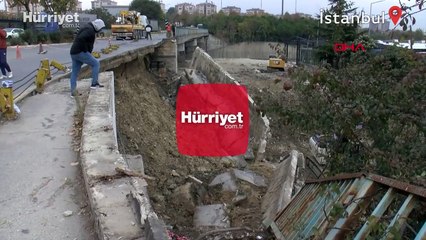 Bakırköy'de inşaat alanında istinat duvarı çöktü