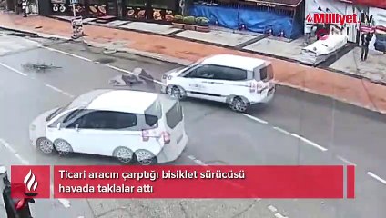 Télécharger la video: Ticari aracın çarptığı bisiklet sürücüsü havada taklalar attı