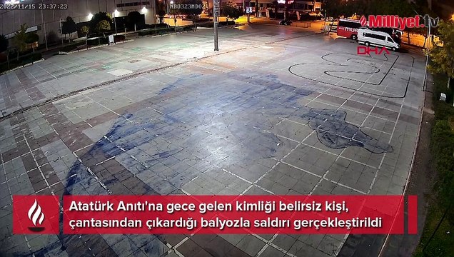 Atatürk Anıtı'na çirkin saldırı! Çantasından çıkardığı balyozla kırdı