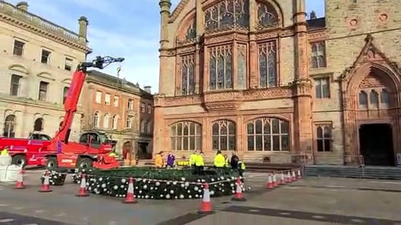 Building Derry's Christmas tree video Dailymotion