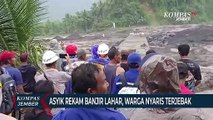 Asyik Rekam Banjir Lahar Semeru, Seorang Warga Nyaris Terseret