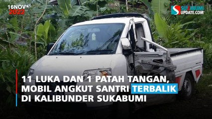 11 Luka dan 1 Patah Tangan, Mobil Angkut Santri Terbalik di Kalibunder Sukabumi