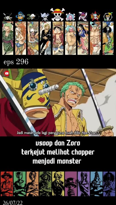 usoop dan zorro terkejut melihat chopper menjadi monster