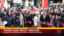 Taksim'de teröre karşı birlik yürüyüşü yapıldı