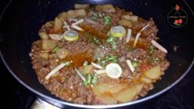 Aloo Keema Recipe | crispy food by saghir abbas