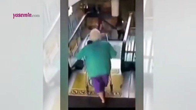 Avm'de talihsiz kaza! Yürüyen merdivene market arabasıyla binen kadın...