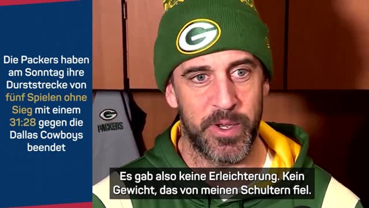 Rodgers: Packers-Sieg bringt "keine Erleichterung"