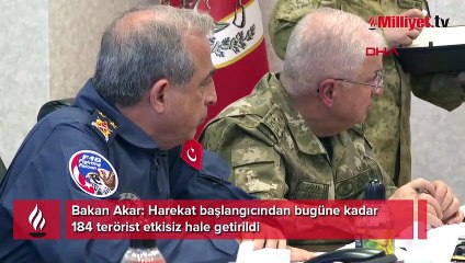 Bakan Akar: Harekat başlangıcından bugüne kadar 184 terörist etkisiz hale getirildi