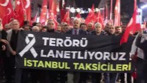 Taksi şoförleri, terör saldırısında yaşamını yitirenleri İstiklal Caddesi'nde andı