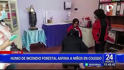 Cañete: humo de incendio produjo asfixia a niños de un colegio