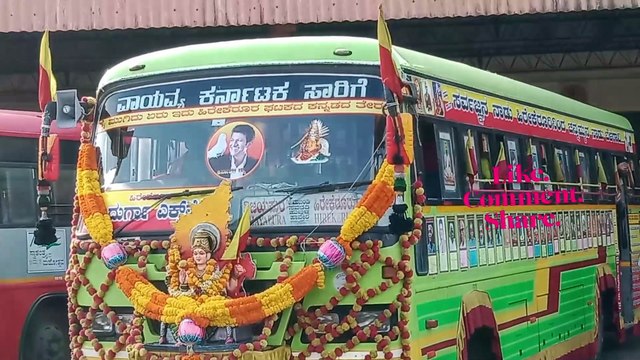 A Ksrtc bus Spotted with Karnataka flags in Hubli new Bus stand near Gokul Road Hubli ❤️❤️❤️
