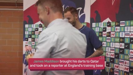 James Maddison takes on a Doha darts challenge