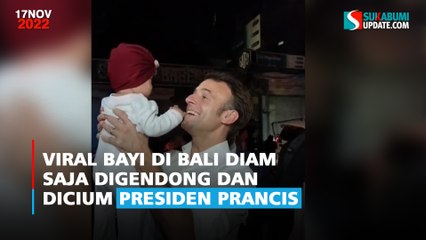 Bayi di Bali Diam Saja Digendong dan Dicium Presiden Prancis