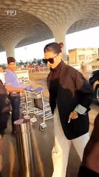 Deepika Padukone makes a statement in a chic monochrome outfit as she jets out of Mumbai