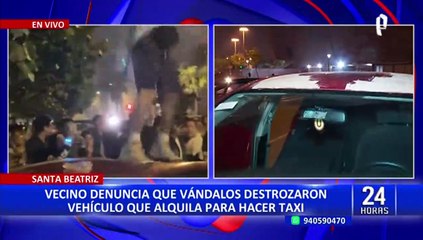 Santa Beatriz: denuncia que vándalos destrozaron el vehículo que alquilaba para hacer taxi