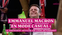 PHOTOS. Emmanuel Macron en mode casual : le président affiche un look détonnant