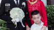 Hình ảnh con trai 6 tuổi vui mừng theo mẹ về nhà chồng trong ngày tái hôn