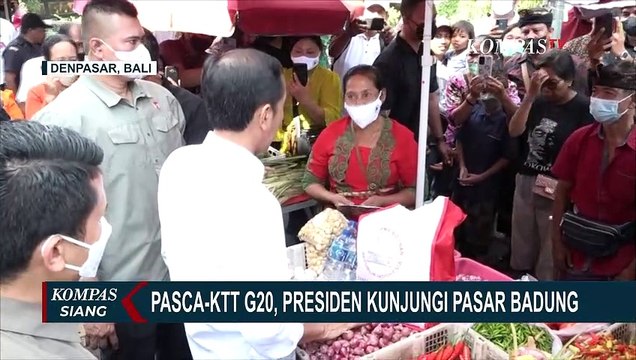 KTT G20 Usai, Presiden Jokowi Kunjungi Pasar Badung untuk Bagikan BLT
