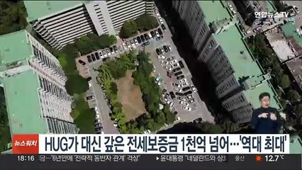 HUG가 대신 갚은 전세보증금 1천억 넘어…'역대 최대'