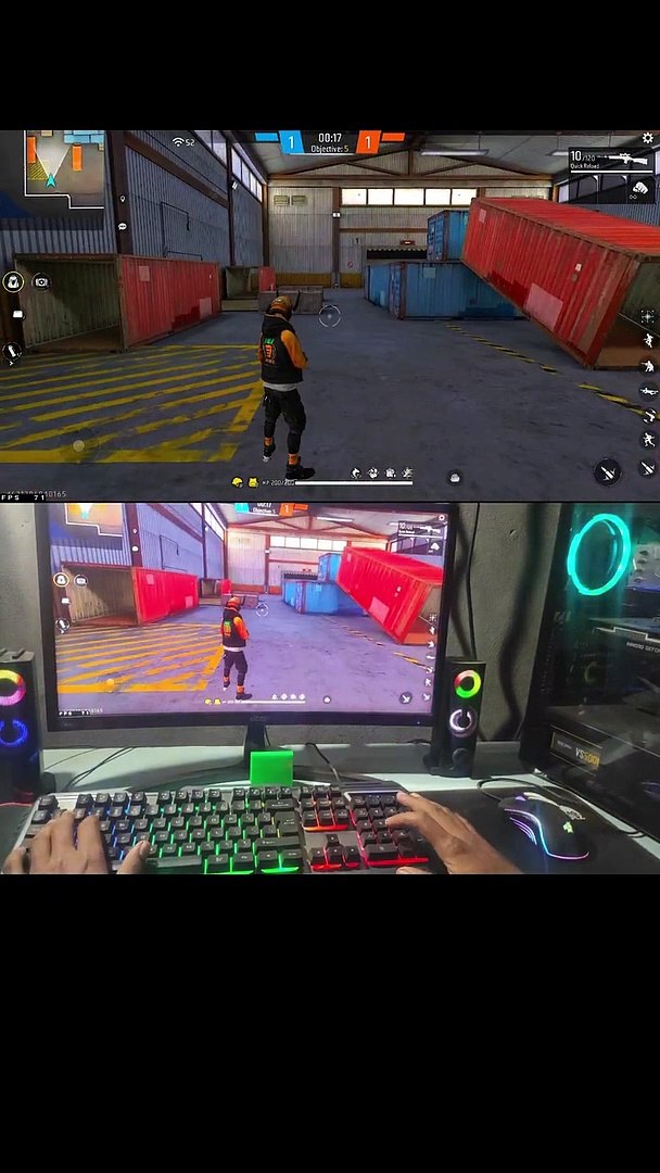 Government Laptop freefire Handcam Gameplay  part 3 - Rockram gaming - 4Gb  Ram Laptop player 