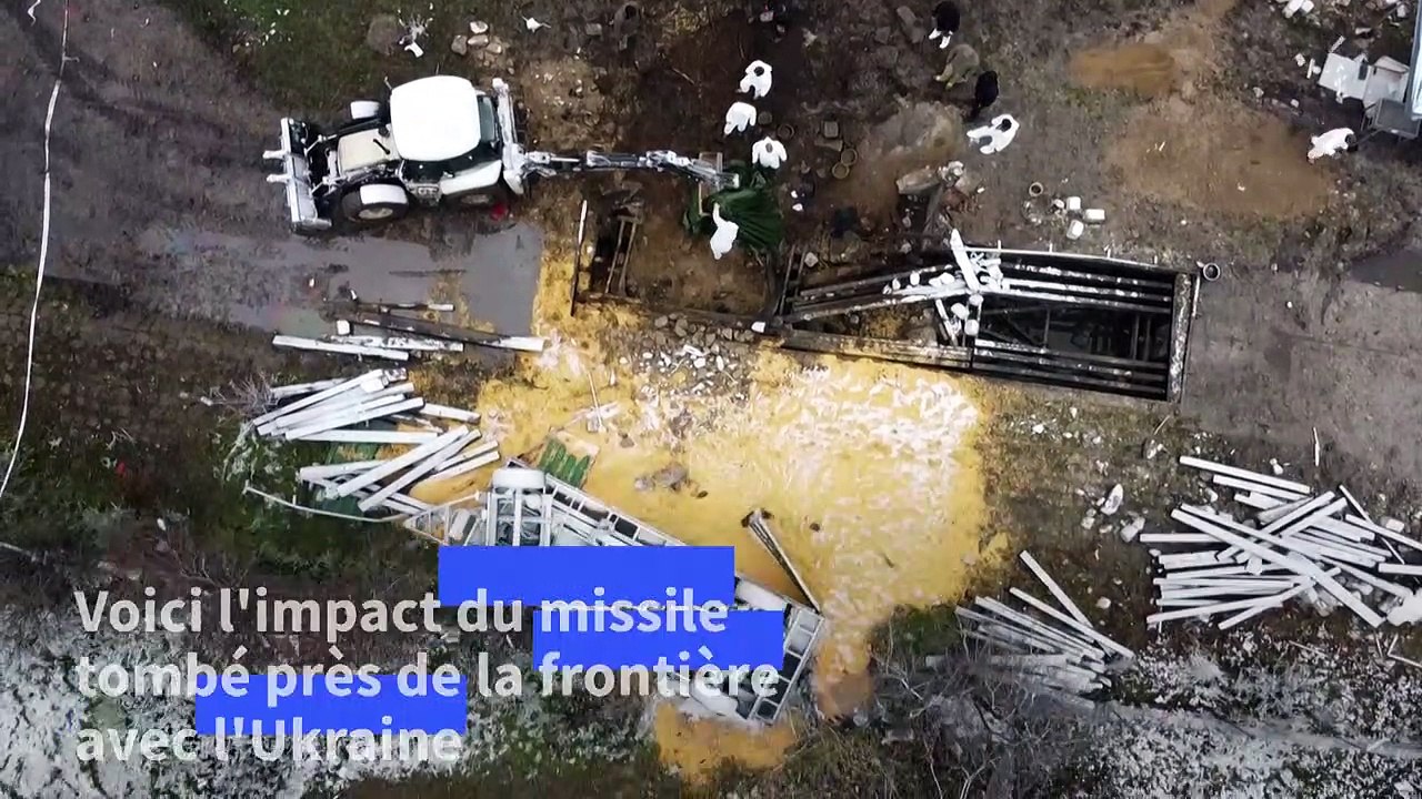Missile tombé en Pologne mardi: images du site de l'impact