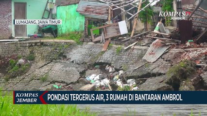3 Rumah Warga di Bantaran Sungai Kaliasem Ambrol