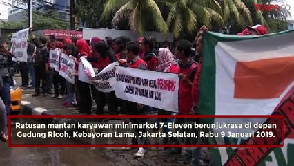 Ratusan Eks Karyawan 7-Eleven Demo Tagih Sisa Pesangon