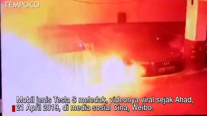 Video Mobil Tesla S Meledak di Parkiran