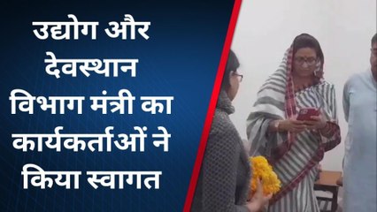 जोधपुर उद्योग और देवस्थान विभाग मंत्री शकुंतला रावत जोधपुर प्रवास पर कार्यकर्ताओं ने किया स्वागत