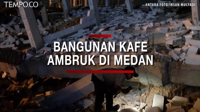 Bangunan Kafe Ambruk di Medan, Satu Warga Terluka