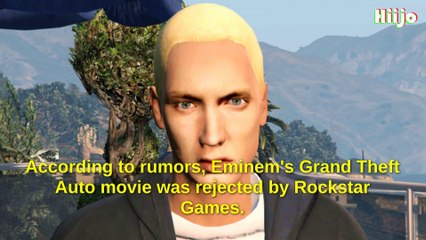 Eminem's Grand Theft Auto movie was rejected by Rockstar Games according to rumors.