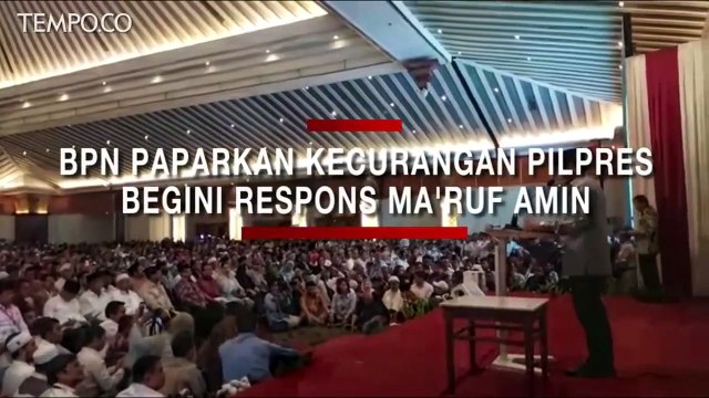 BPN Prabowo Paparkan Kecurangan Pilpres, Ma'ruf Amin, Seharusnya ke Bawaslu