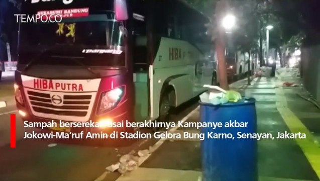 Sampah Berserakan Usai Kampanye Akbar Jokowi-Ma‚Äôruf Amin