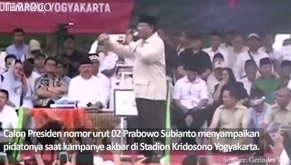 Aksi Prabowo Pukul Podium Saat Kampanye Ditenangkan Amien Rais