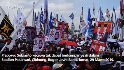 Prabowo Kecewa Kampanye Digelar di Parkiran Stadion Pakansari