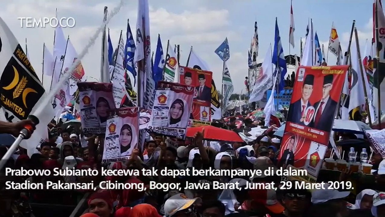 Prabowo Kecewa Kampanye Digelar di Parkiran Stadion Pakansari