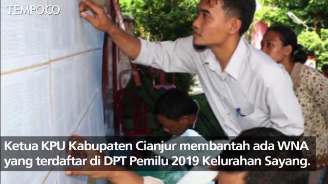 WNA Cina Masuk DPT Pemilu 2019, Ini Penjelasan KPU Cianjur