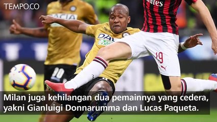 Liga Italia: Imbang Lawan Udinese, Dua Pemain Milan Cedera