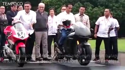 Usai Bahas Pembangunan Sirkuit, Jokowi Jajal Naik Motor MotoGP