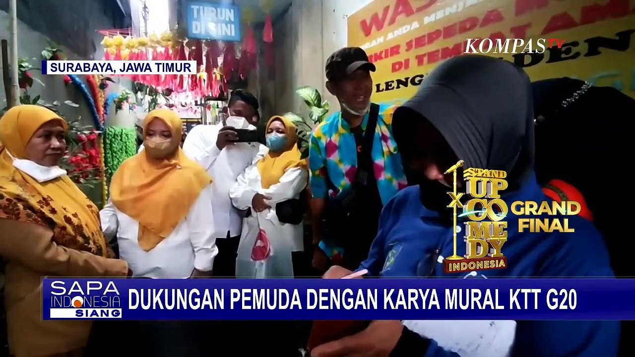 Gembira KTT G20 Sukses Terlaksana, Pemuda Bubuhkan Karya Mural di Jalanan Kota Surabaya
