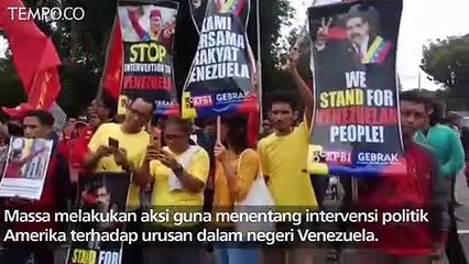Buruh Protes Intervensi Amerika Terhadap Venezuela