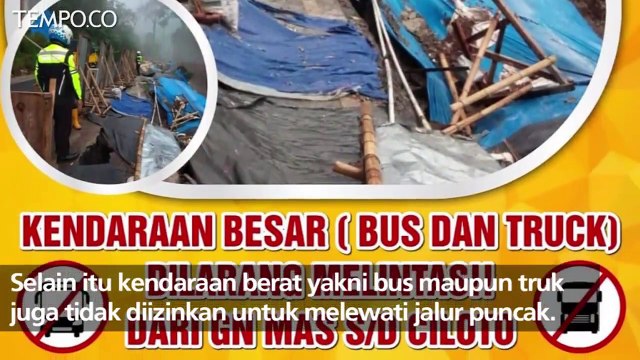 Jalur Puncak Retak, Polres Bogor Larang Bus dan Truk Melintas