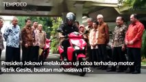 Jokowi Uji Coba Gesits, Motor Listrik Buatan Anak Negeri