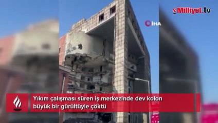 Dev binanın yıkılma anı kamerada