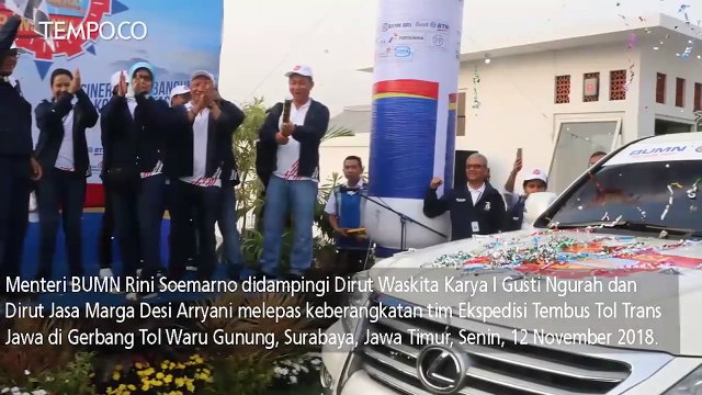 Menteri Rini Soemarno Tinjau Ekspedisi Tembus Tol Trans Jawa