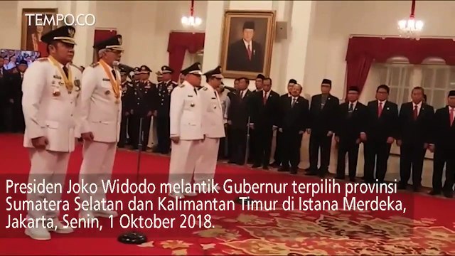 Joko Widodo Melantik Gubernur Sumsel dan Kaltim
