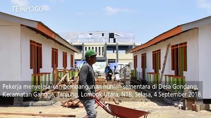 Warga Lombok Mulai Membangun Hunian Sementara
