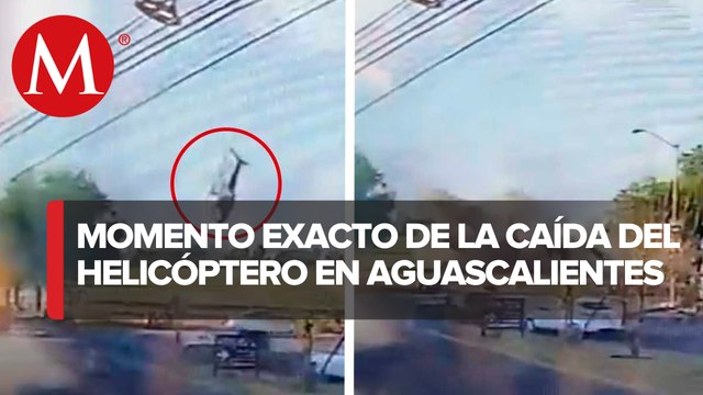 Cámara capta caída de helicóptero en el que viajaba Secretario de Seguridad de Aguascalientes