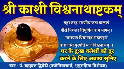श्री काशी विश्वनाथाष्टकम् स्तोत्रम् | Kashi Vishwanath Ashtakam Stotram | घर के दुःख क्लेशों को दूर करने के लिए अवश्य सुनिए | श्री काशी विश्वनाथाष्टकम् का पाठ सुनने तथा करने से समस्त मनोकामनायें पूर्ण हो जाती हैं | स्वर - पं. ब्रह्मदत्त द्विवेदी